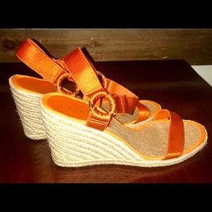 Lauren Ralph Lauren orange and jute sandals